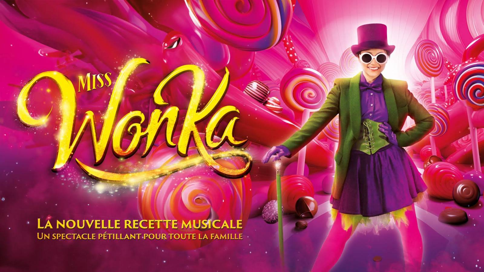Miss Wonka, la recette musicale, pour arbre de noël, comité d'entreprise, fêtes de noël Paris, Belgique...