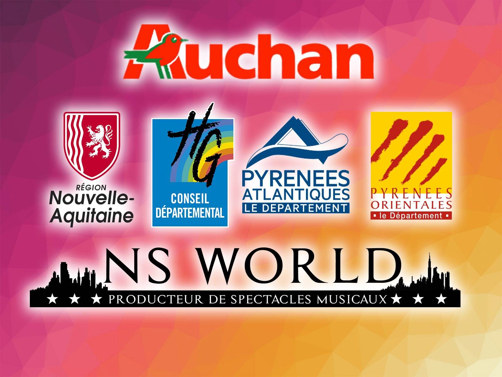 Des spectacles uniques pour les Auchan de Dordogne (24) des Pyrénées orientales (66) de haute Garonne (31) des Pyrénées atlantiques (64)
