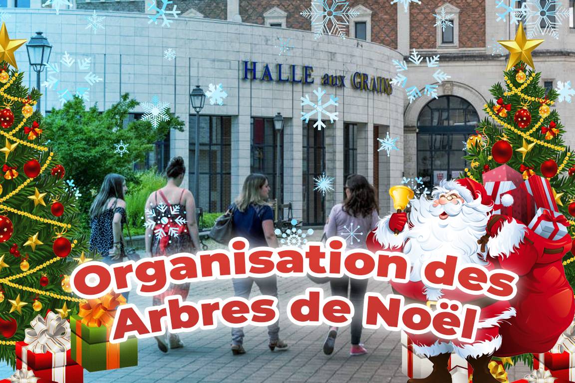 Organisation arbre de noël à la Halle aux grains de Blois (41)